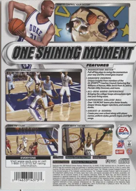 NCAA March Madness 2002 box cover back